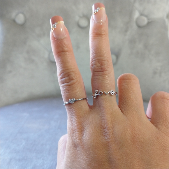 🔥LAST 1🔥NEW STERLING SILVER 2IN1 REVERSIBLE LOVE-HEART RING - Picture 3 of 9